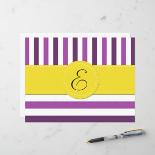 Gris Violets, Motif rayé, Lignes, Monogramme