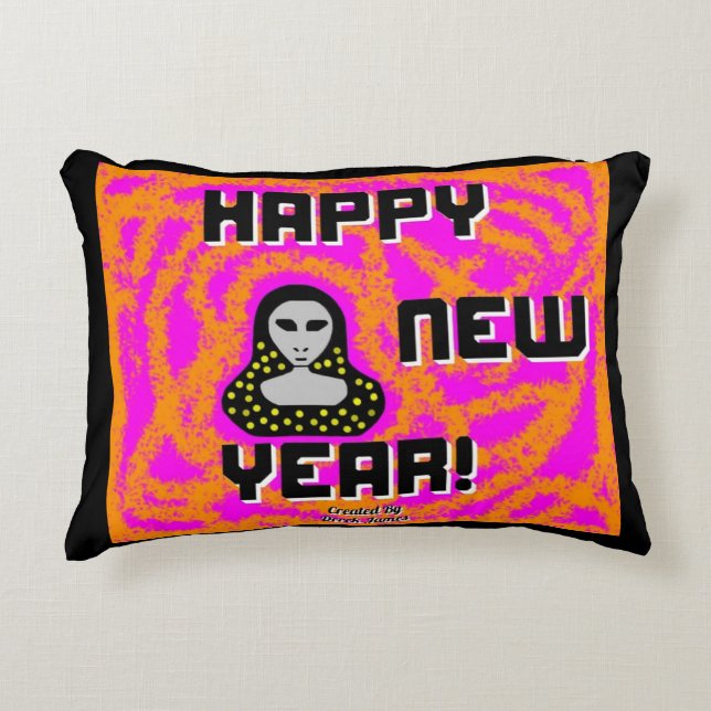 Gris voeux de nouvel an Accent Coussin (Devant)