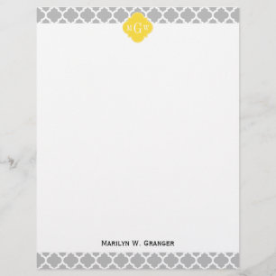 Gris Wht Marocain #5 Ananas 3 Monogramme Initiale