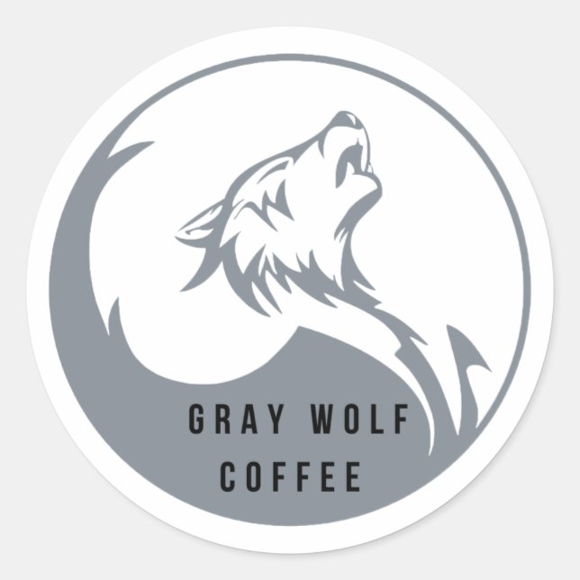 Gris Wolf Café Grand Sticker (Devant)
