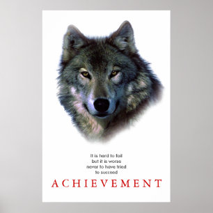 Gris Wolf Motivation Unique Poster Imprimer