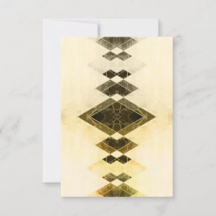 Gritty Golden Grunge Art Déco Blank Invitation