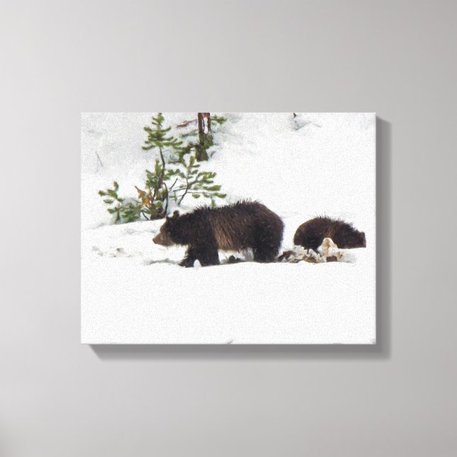 Grizzlies dans la toile étanche à neige (Recto)