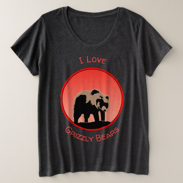 Grizzly Bear au coucher du soleil - Art original d (Design devant)