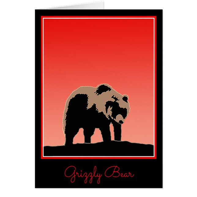 Grizzly Bear au coucher du soleil - Art original d (Devant)
