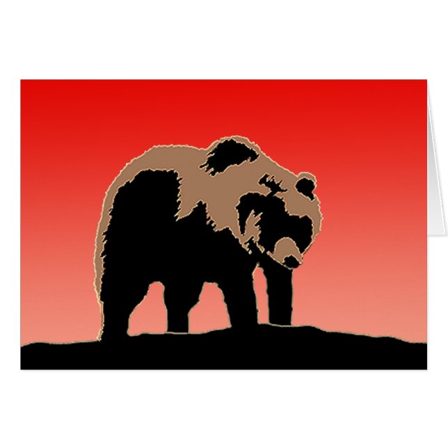 Grizzly Bear au coucher du soleil - Art original d (Devant horizontal)