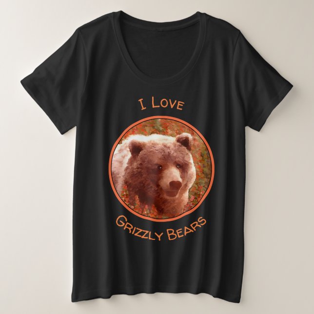 Grizzly Bear Cub dans Fireweed Peinture Art de la  (Design devant)
