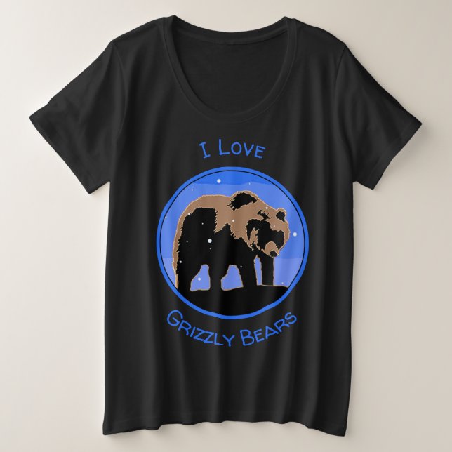 Grizzly Bear en hiver - Art original de la faune (Design devant)
