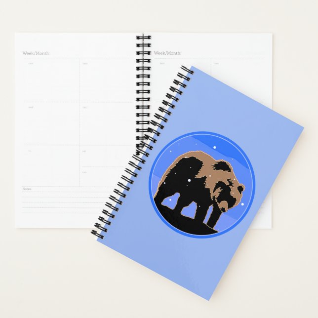 Grizzly Bear en hiver - Art original de la faune (Devant avec enveloppe)