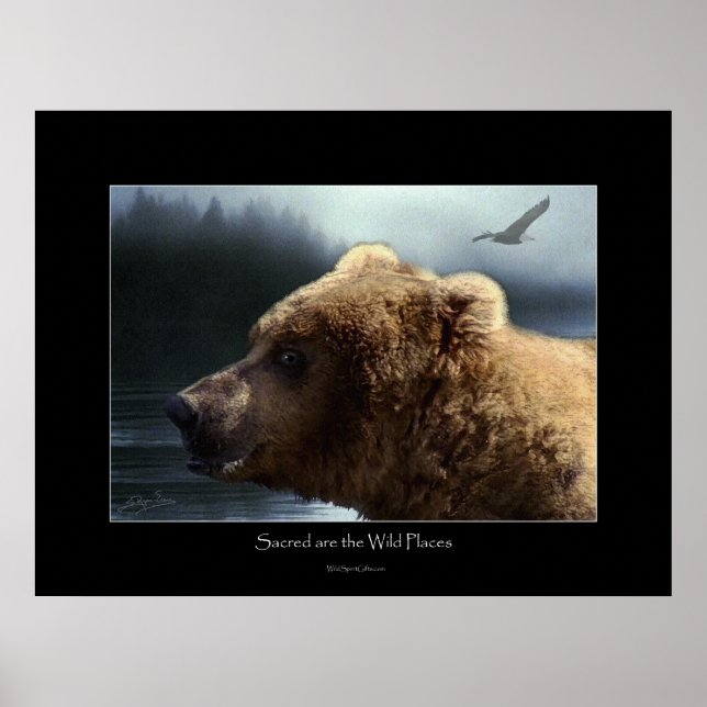 GRIZZLY BEAR Wilderness Art Poster (Devant)