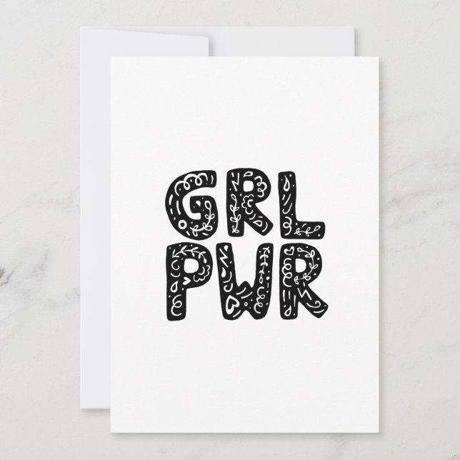 GRL PWR Girl Power Typography Art (Devant)