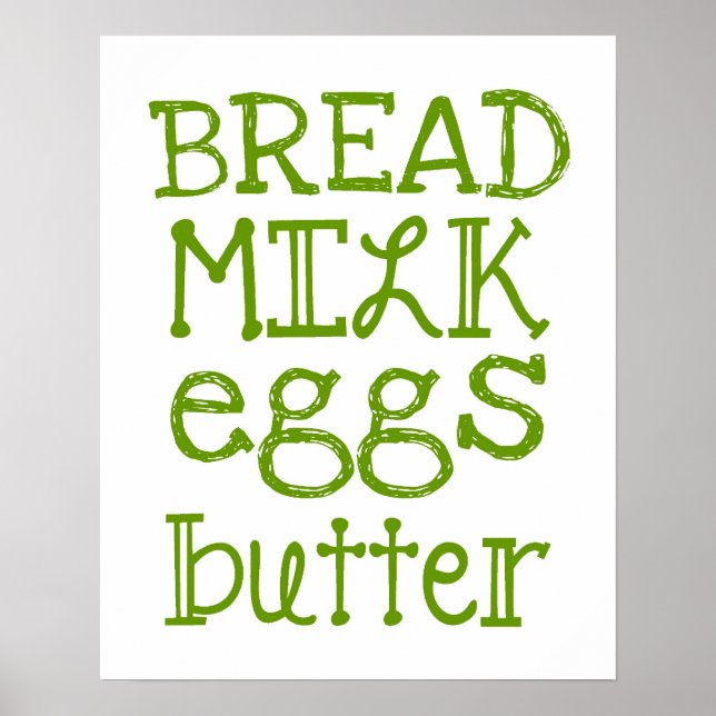 Grocery List Poster (Devant)