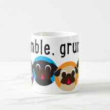 Grognement, tasse de carlin de grognement