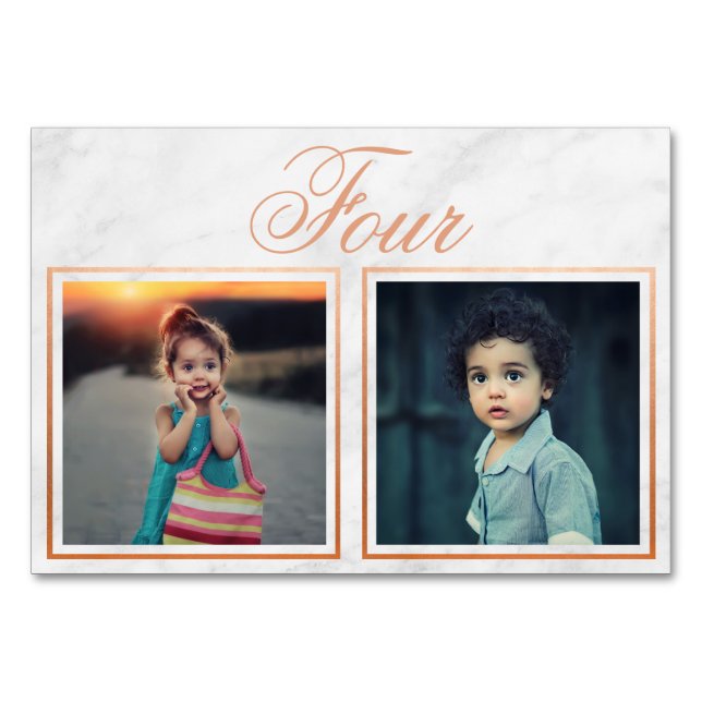 Groom âge Rose or Marbre d'or Numéro de table (Devant)