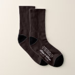 Groom Funny<br><div class="desc">Dress the men of your wedding party with coordinating fun socks — for the groom,  these feet belong to the lucky groom at the wedding of socks. Personalize these funny souvenir keepsakes with your first names and wedding date in white typographiy against a black background.</div>
