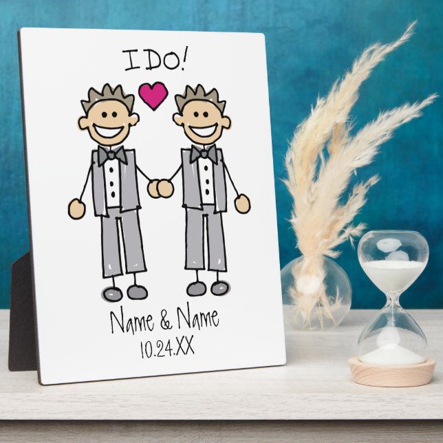 Groom Groom I Do Personnalisé Mariage Plaque (Côté)