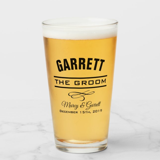 GROOM MARIAGE FÊTE TUMBLER VERRE (Devant (rempli))