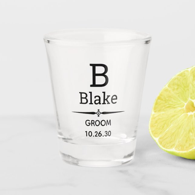 Groom Monogramme Verre De Tir (Devant)