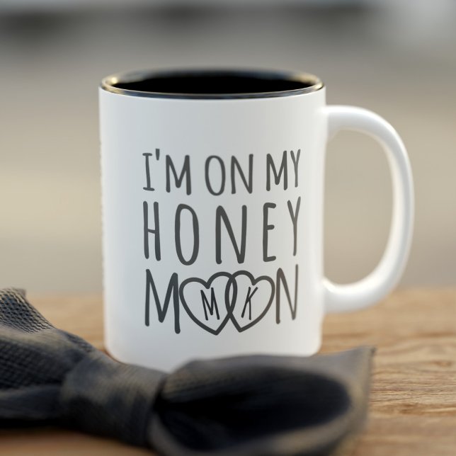 Groom On My Honeymoon Monogramme Coffee Mug (Perfect wedding day gift for your Groom. Just add your initials and his name)