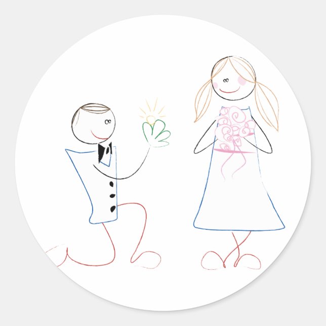 Groom proposant de Marier Stickers Mariage (Devant)
