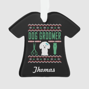 Groomer de chien personnalisé laide pull de Noël