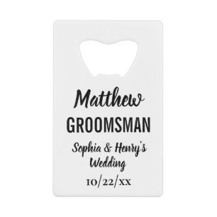 Groomsman Cadeau Moderne Typographie Mariage