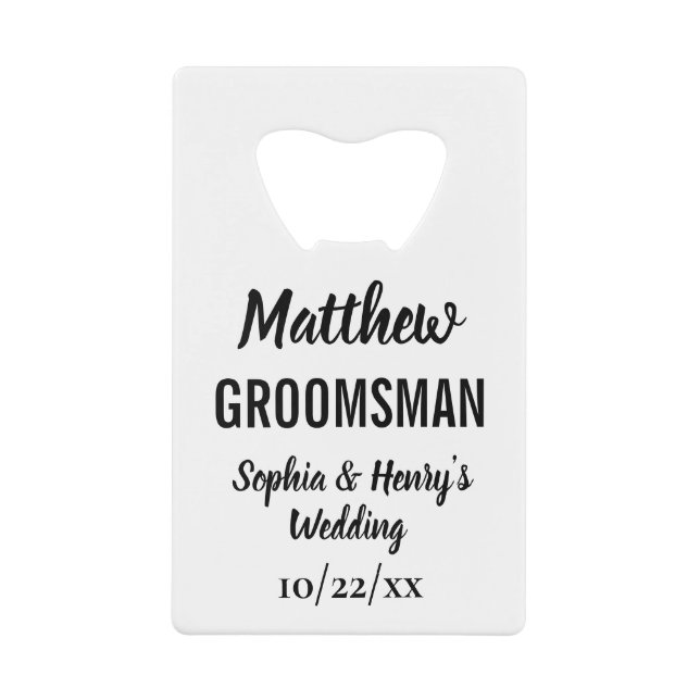 Groomsman Cadeau Moderne Typographie Mariage (Devant)