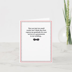 Groomsman Carte de remerciements - Hot Bridesmaier