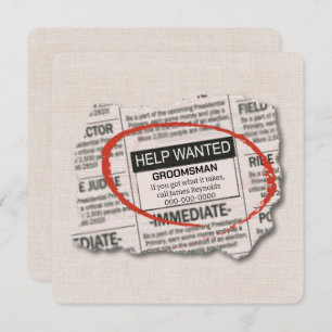 Groomsman Demander une carte publicitaire journal