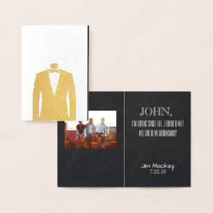 Groomsman ou Best Man Proposition Invitation Or