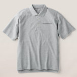 Groomsman Polo Shirt<br><div class="desc">Groomsman Polo Shirt est montré dans Heather Grey avec texte brodé gris. Customisez cet objet ou achetez comme indiqué.</div>