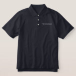 Groomsman Polo Shirt<br><div class="desc">Groomsman Polo Shirt est montré dans Navy avec texte brodé blanc. Customisez cet objet ou achetez comme indiqué.</div>