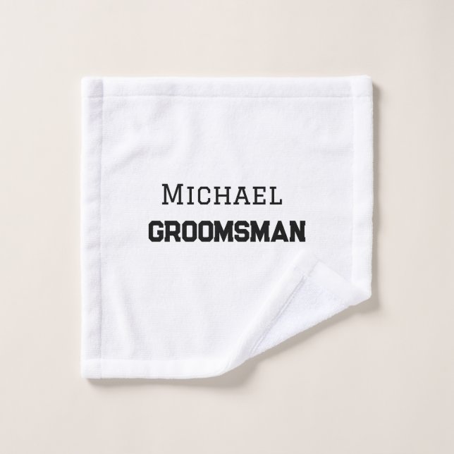 Groomsman simple minimal ajouter nom moderne mascu (Gant de toilette)