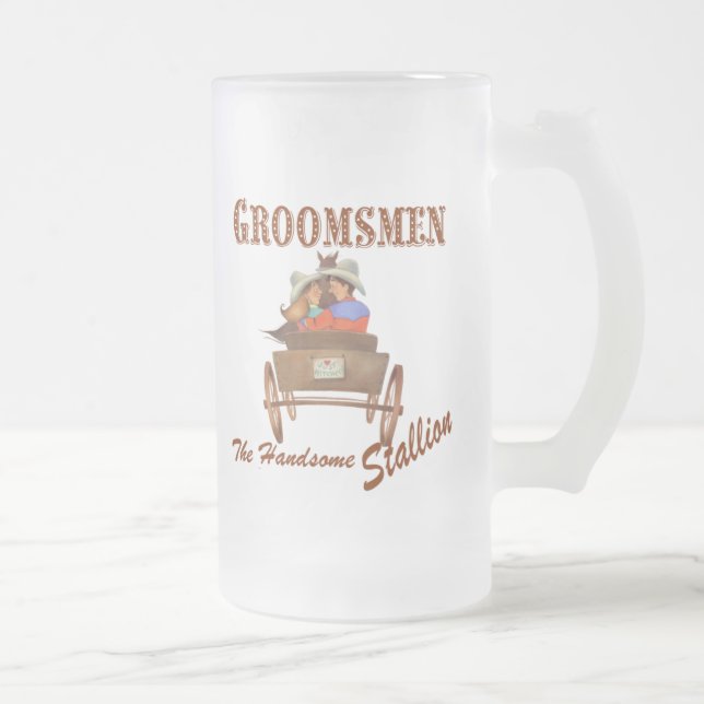 Groomsmen Cadeau 16 oz Frosted Beer Mug (Droit)