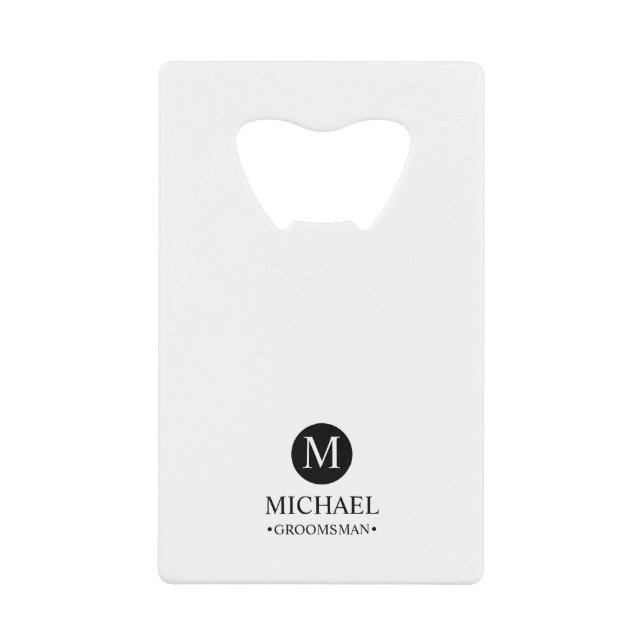 Groomsmen Personnalisé Classique Monogramme et nom (Devant)