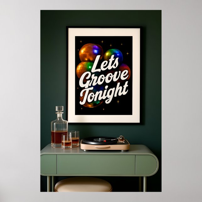 Groove Tonight - Poster d'art rétro Disco Wall Art (Devant)