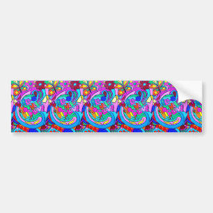 groovy colored hippie style bumper sticker