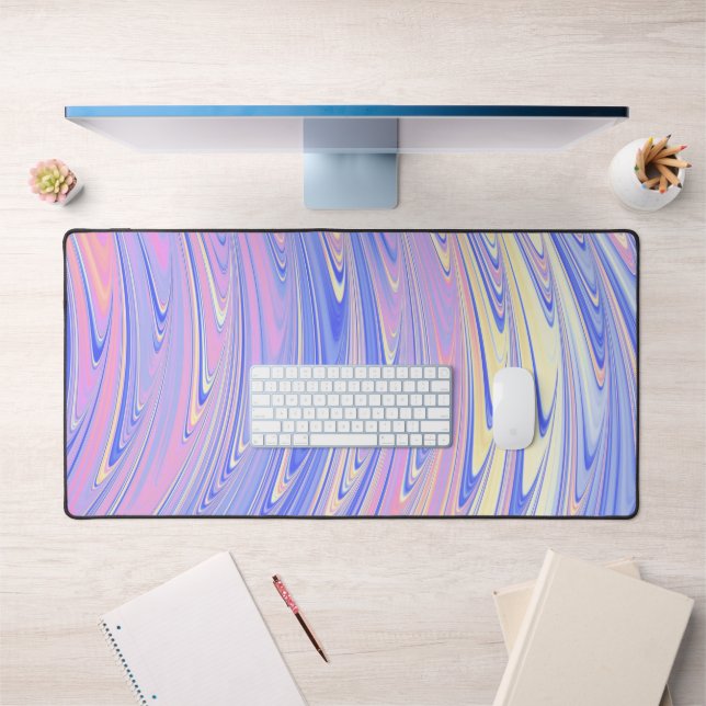 Groovy Éclectique Quirky Ondulé Pastel Abstrait (Bureau 1)