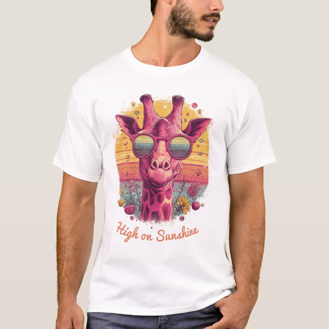 Groovy Giraffe | Retro Sunshine Vibes Men T-shirt (Devant)