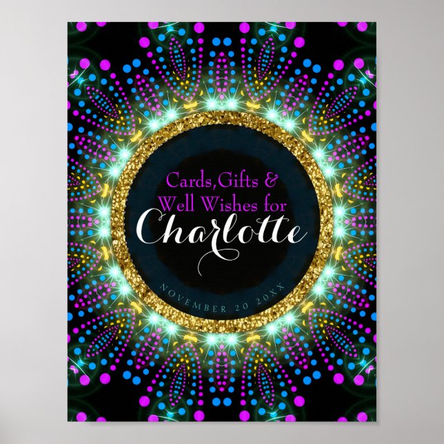 Groovy Glow Blacklight Party Signage Poster (Devant)