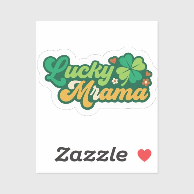 Groovy Lucky Mama Clover Retro 70s Floral Sticker (Feuille)