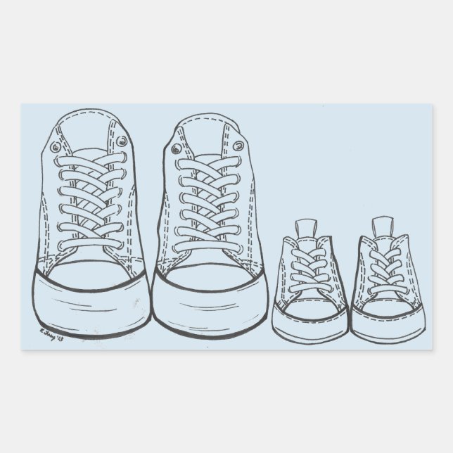 Gros Basket Blue Baby Boy Chaussures Stickers (Devant)