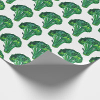 Gros brocoli blanc et vert emballage cadeau aquare