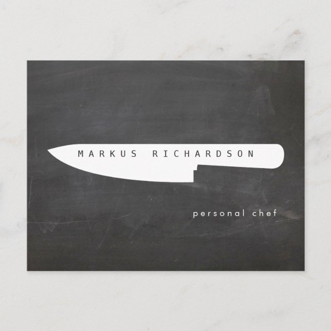Gros Chef Couteau Logo 2 Chef, Carte Postale (Devant)