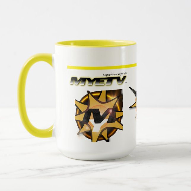 Gros Combo Mug 400gr. (Blanc et Jaune) (Gauche)