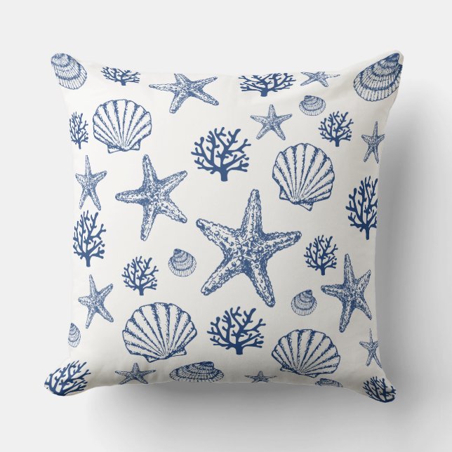 Gros Coussin Marine White Sea Shell Motif (Recto)