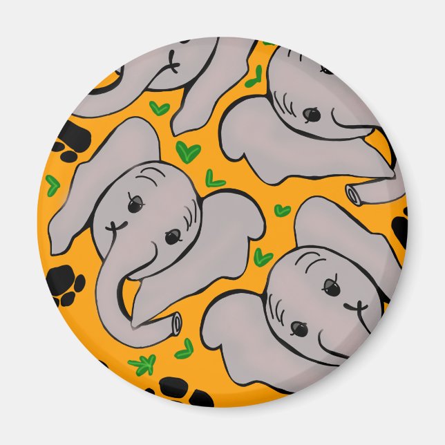 gros éléphants, aimant à 3 pouces (Devant)