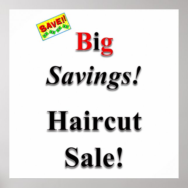Gros Épargne Haircut Vente Poster Matte (Devant)