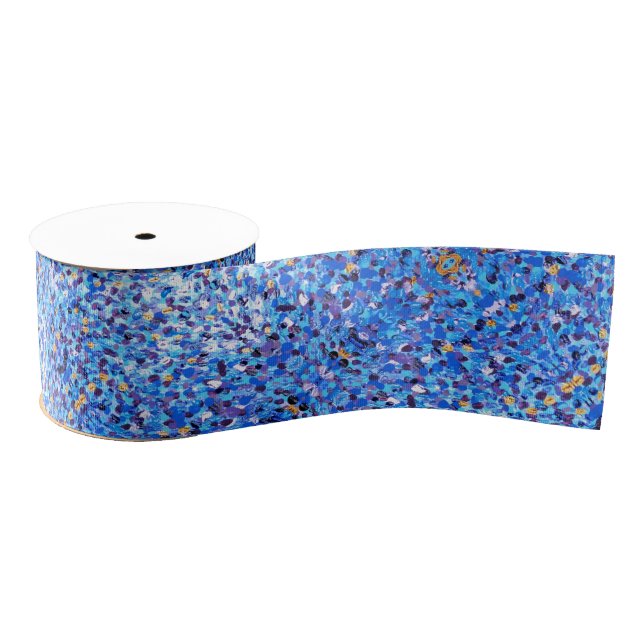 Gros-grain 049 Ruban bleu et or (Bobine)