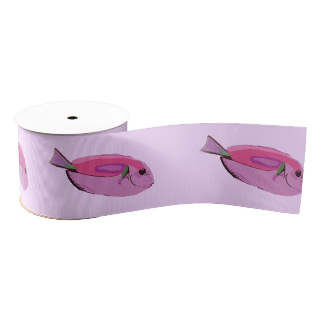 Gros-grain Art du poisson rose Grosgrain Ruban (Bobine)